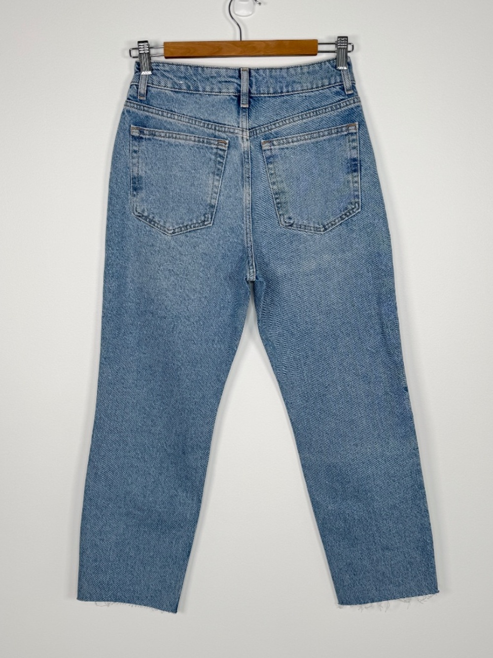 Mango MNG Irene High Rise Straight Ankle Jeans Womens Size 4 Medium Blue Raw Hem - Picture 3 of 15